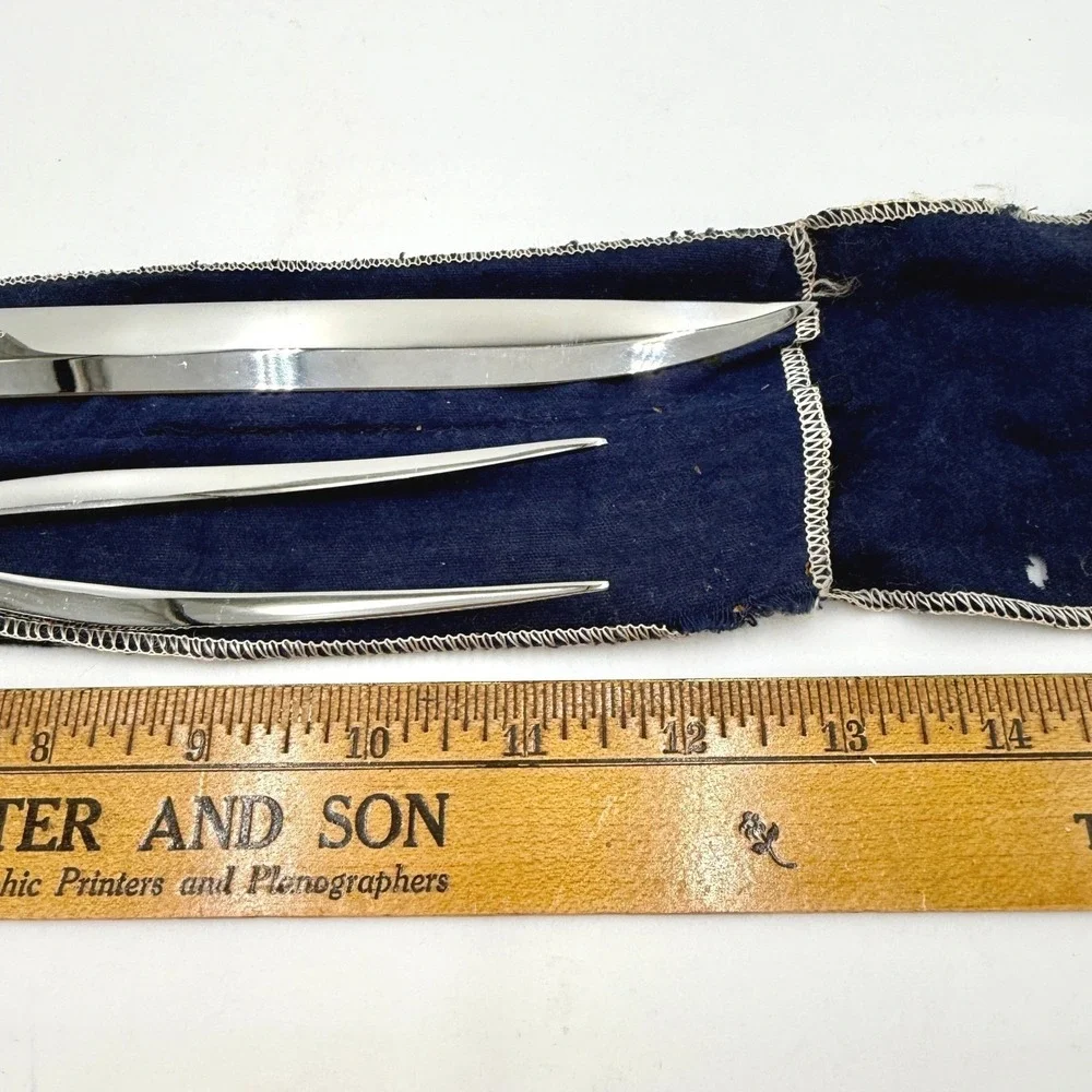 Patrician‎ Japan Stainless Steel Mid Century Modern Carving Knife and Fork Set